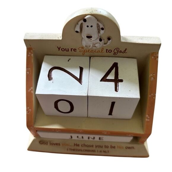 Dayspring Wooden Block Perpetual Calendar You’re Special To God - Picture 2 of 7
